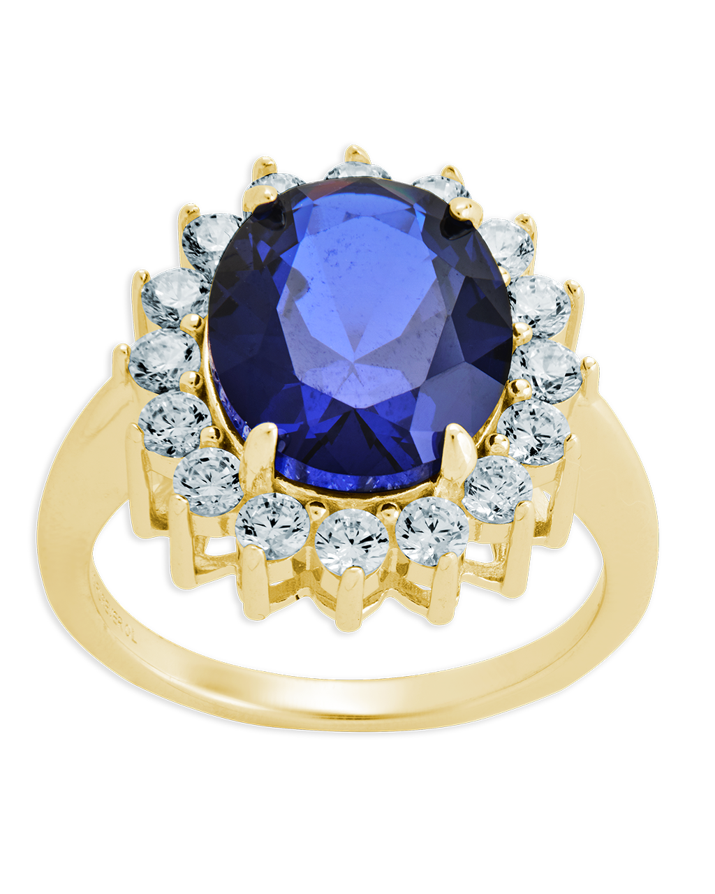 Sterling Silver Sapphire Halo Ring