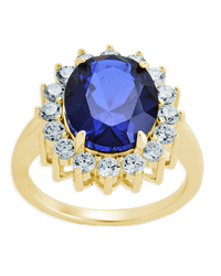 Sterling Silver Sapphire Halo Ring - Sterling Forever