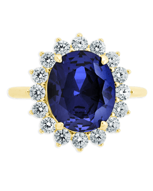 Sterling Silver Sapphire Halo Ring