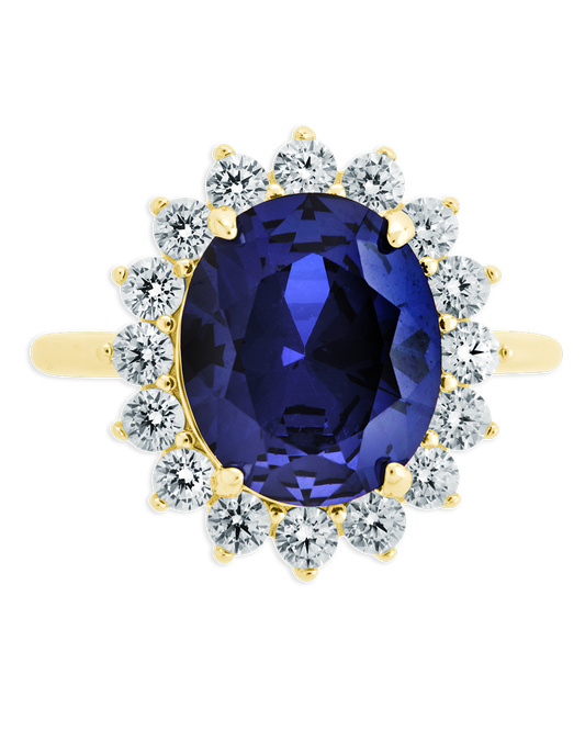 Sterling Silver Sapphire Halo Ring