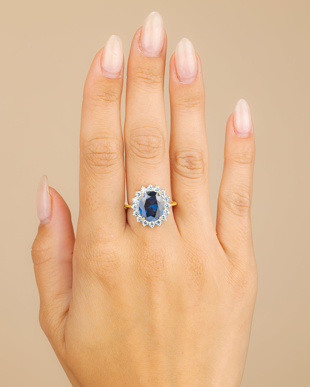 Sterling Silver Sapphire Halo Ring