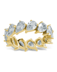 Sterling Silver Ireland Heart-Cut Eternity Ring