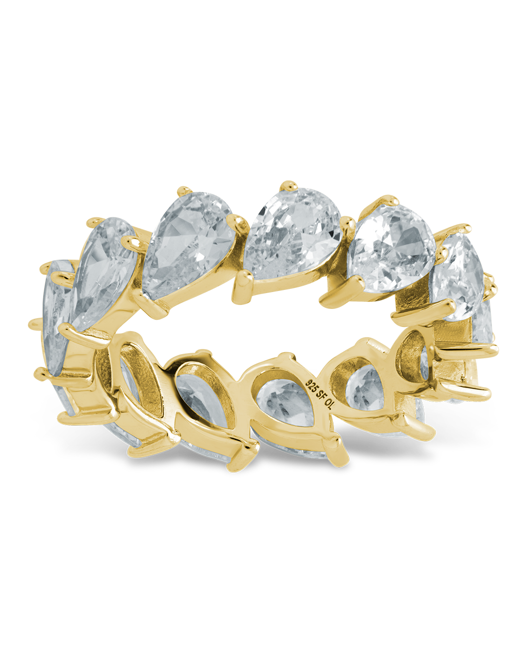 Sterling Silver Ireland Heart-Cut Eternity Ring