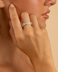 Sterling Silver Ireland Heart-Cut Eternity Ring
