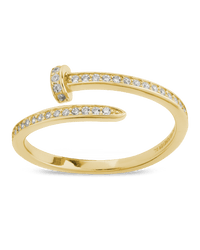 Sterling Silver Journey Twisted Sparkle Wrap Ring - Sterling Forever