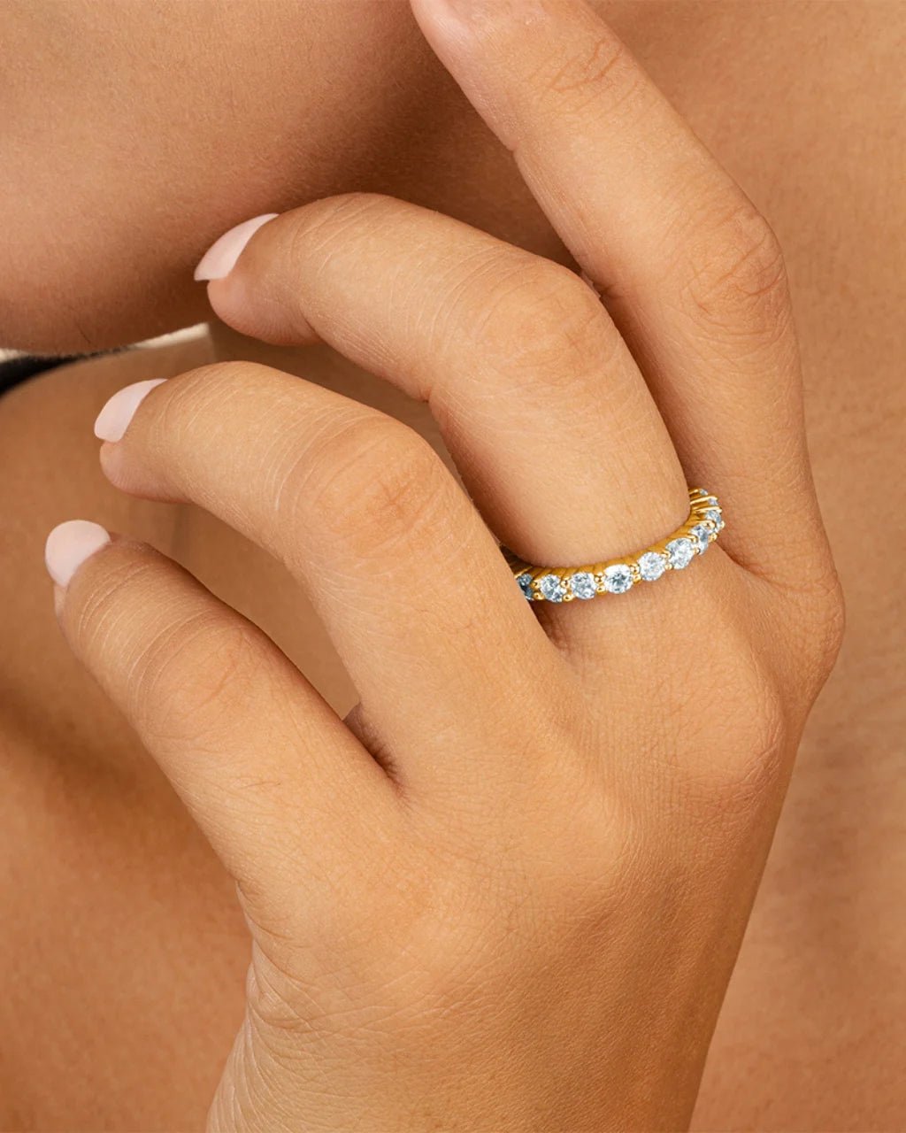 Sterling Silver Dainty Gracie CZ Eternity Ring - Sterling Forever