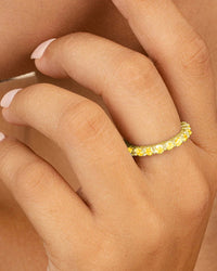 Sterling Silver Gracie Canary CZ Eternity Ring - Sterling Forever