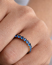 Sterling Silver Gracie Sapphire CZ Eternity Ring