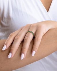 Sterling Silver Gracie Emerald CZ Eternity Ring
