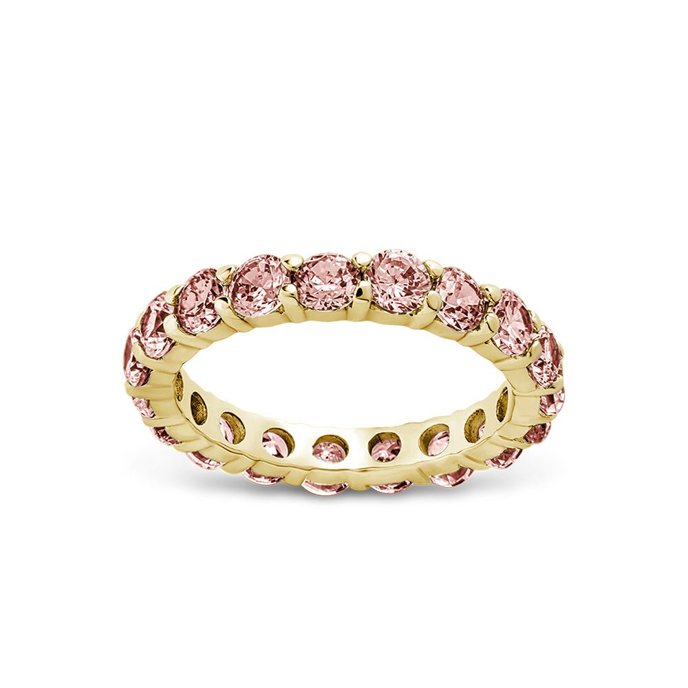 Sterling Silver Gracie Pink CZ Eternity Ring