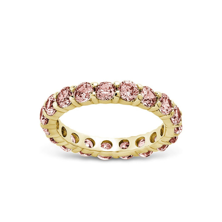 Sterling Silver Gracie Pink Sapphire CZ Eternity Ring