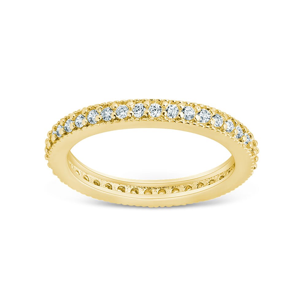 Sterling Silver 2.5mm Thin CZ Band Ring - Sterling Forever