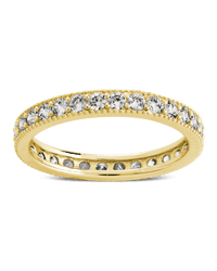 Sterling Silver 3mm Thin CZ Band Ring - Sterling Forever