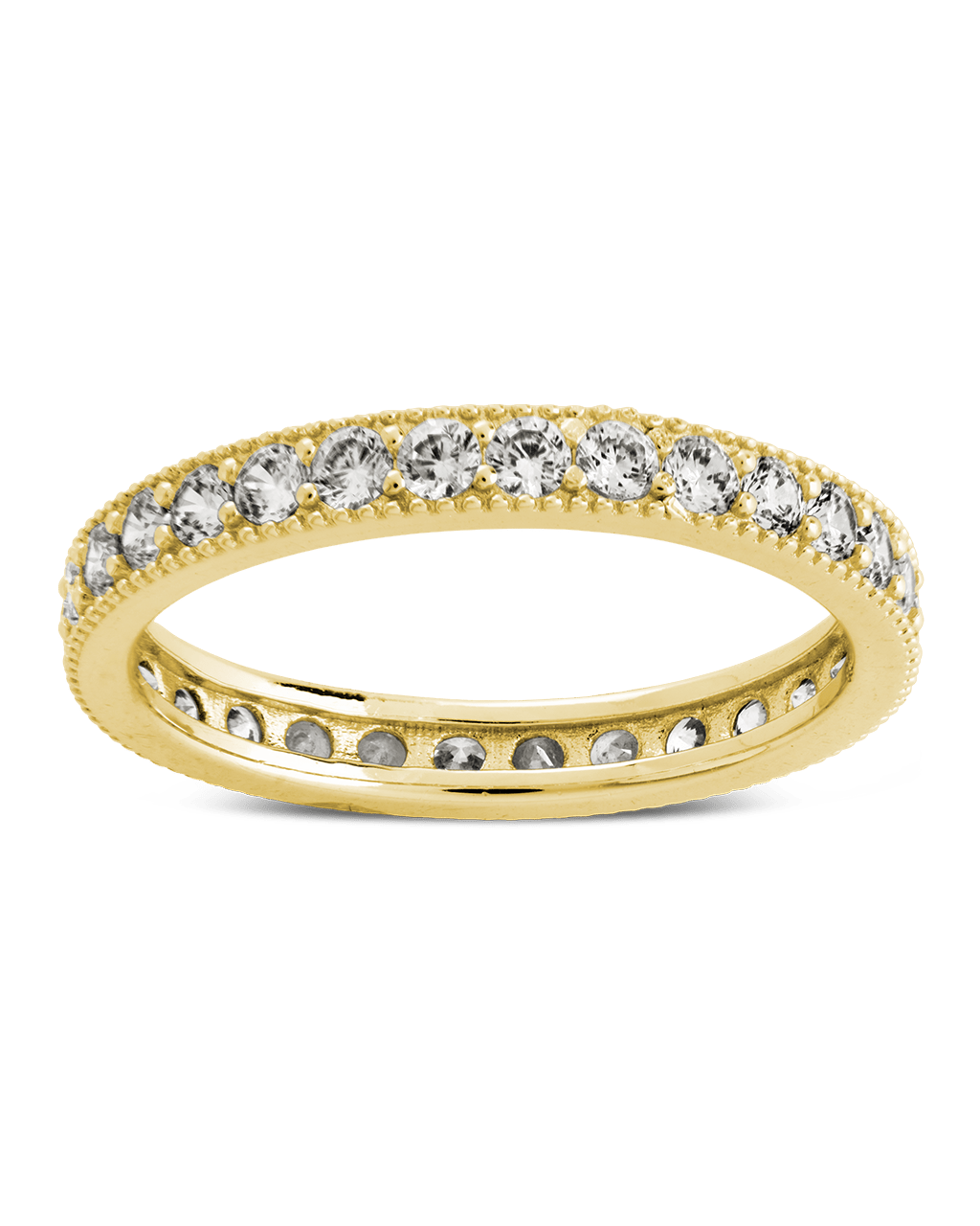 Sterling Silver 3mm Thin CZ Band Ring - Sterling Forever