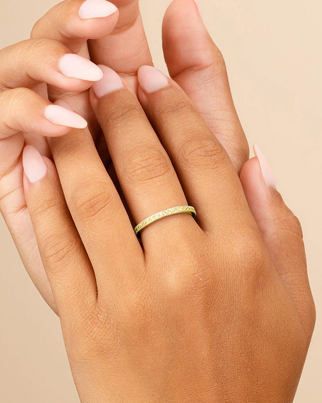 Sterling Silver 2.5mm Thin Canary CZ Band Ring - Sterling Forever