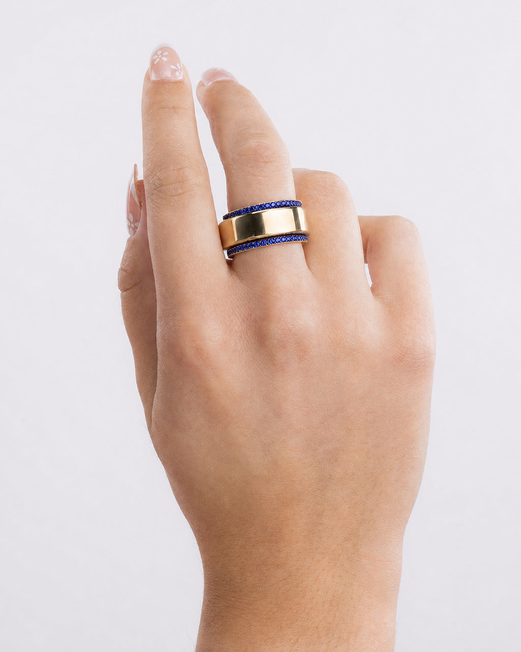Smart Ring Sapphire CZ Band Set of 2
