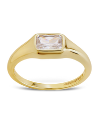 Sterling Silver Marlo Emerald Cut CZ Ring
