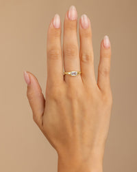 Sterling Silver Marlo Emerald Cut CZ Ring