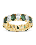Sterling Silver Pear Cut Emerald CZ Celebration Band Ring - Sterling Forever