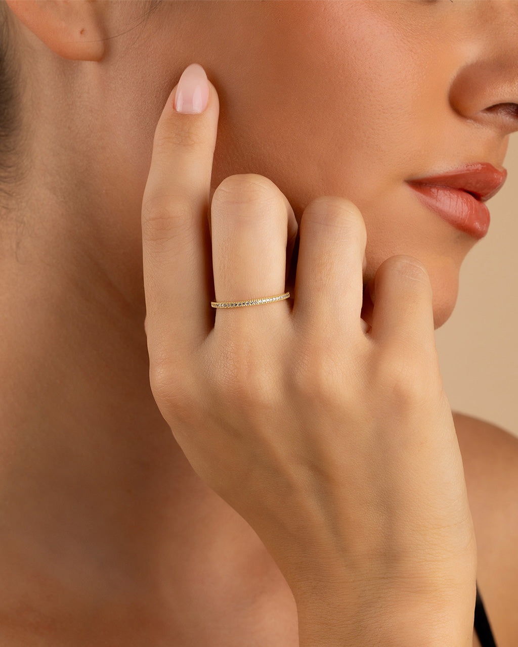 Sterling Silver 1.5mm Thin CZ Band Ring