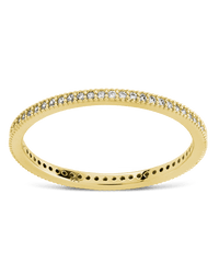 Sterling Silver 1.5mm Thin CZ Band Ring - Sterling Forever