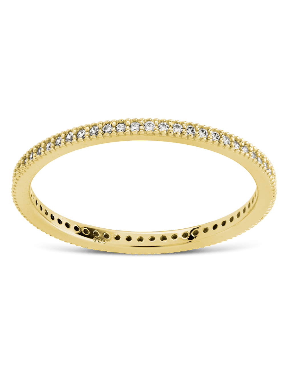 Sterling Silver 1.5mm Thin CZ Band Ring - Sterling Forever