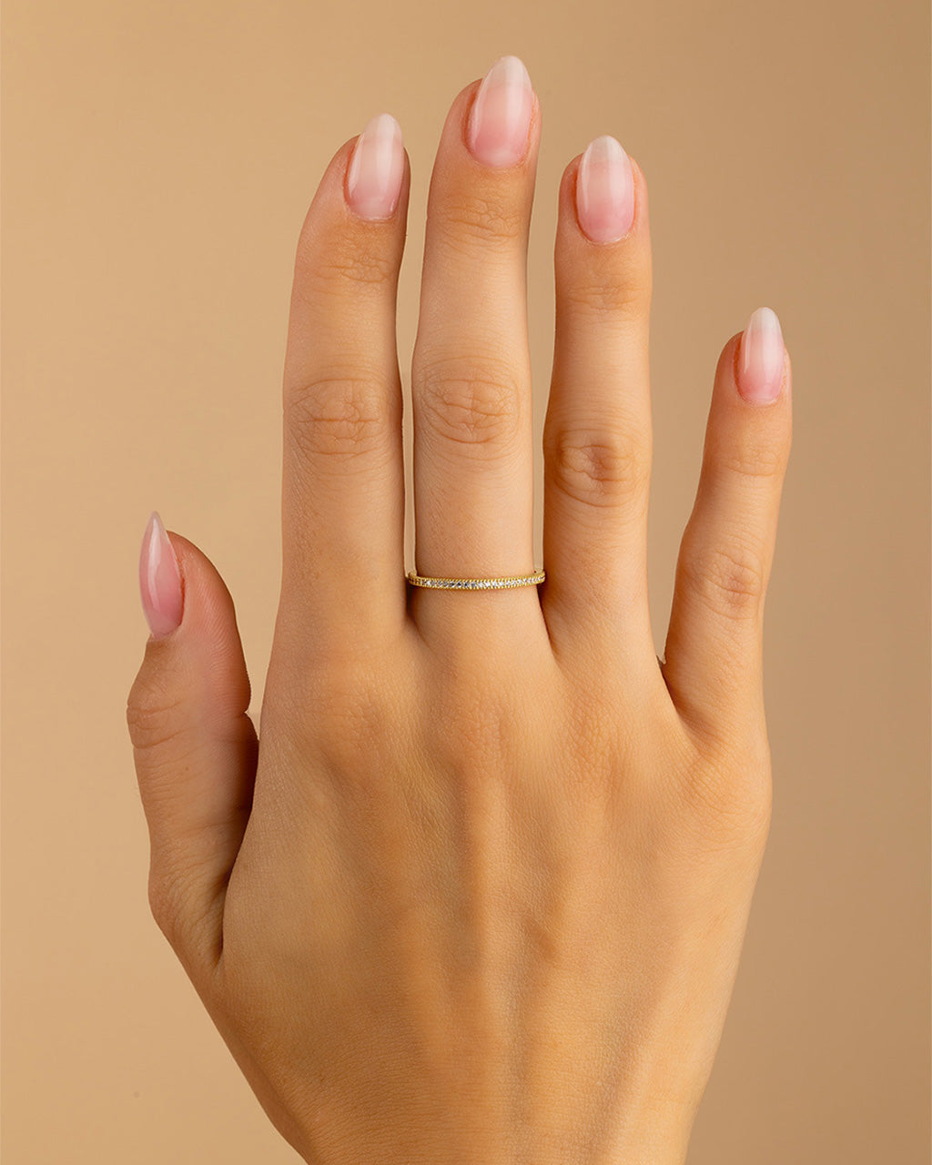 Sterling Silver 1.5mm Thin CZ Band Ring