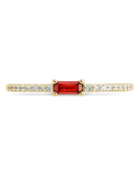 Sterling Silver Thin Garnet CZ Stacking Birthstone Ring - Sterling Forever