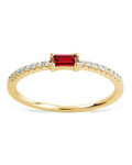 Sterling Silver Thin Garnet CZ Stacking Birthstone Ring - Sterling Forever