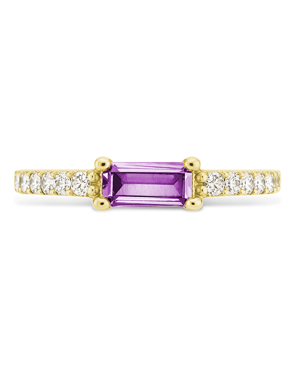 Sterling Silver Thin Amethyst CZ Stacking Birthstone Ring - Sterling Forever