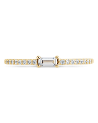 Sterling Silver Thin Clear CZ Stacking Birthstone Ring - Sterling Forever