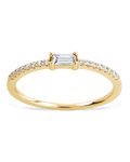 Sterling Silver Thin Clear CZ Stacking Birthstone Ring - Sterling Forever