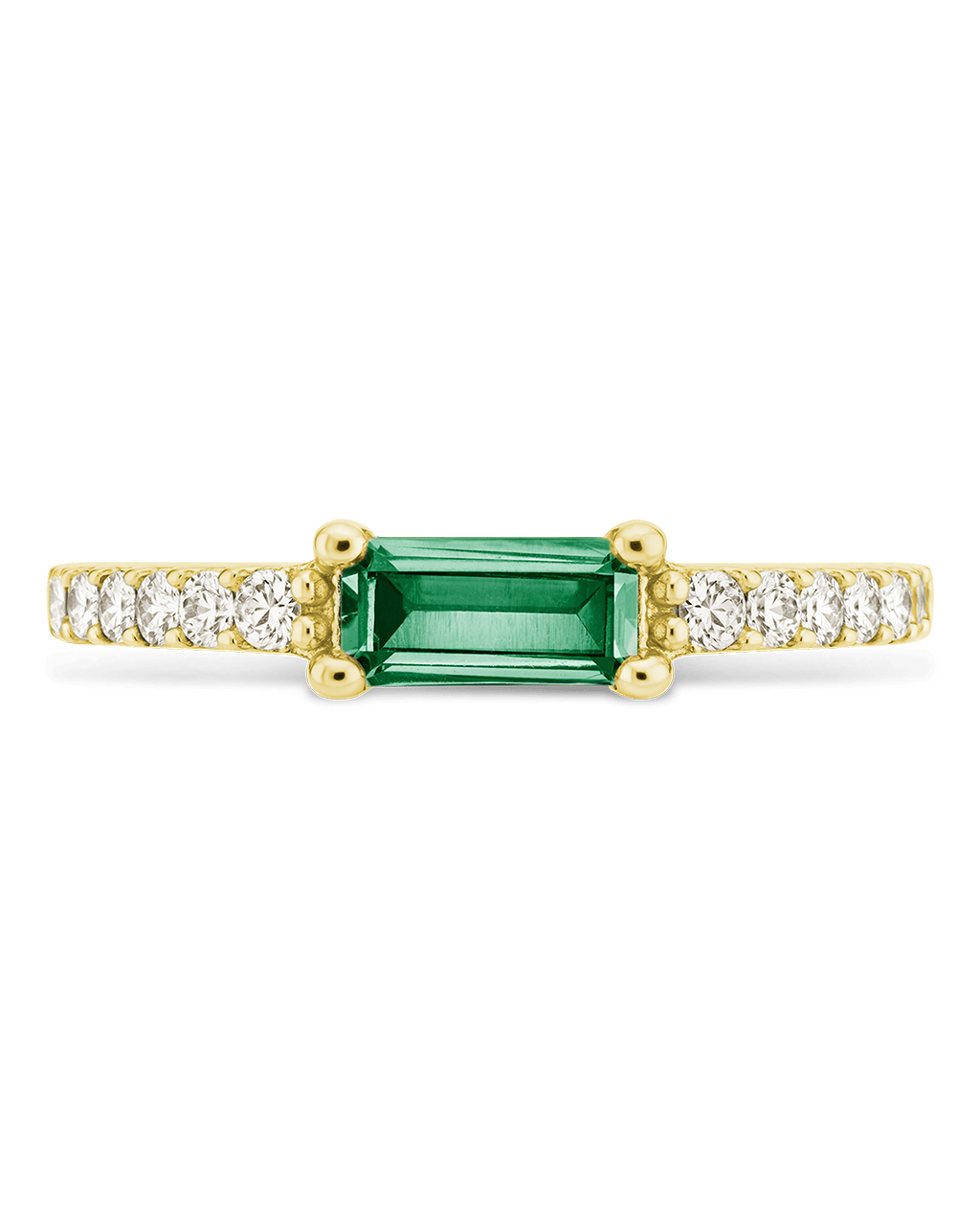 Sterling Silver Thin Emerald CZ Stacking Birthstone Ring - Sterling Forever