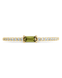 Sterling Silver Thin Peridot CZ Stacking Birthstone Ring - Sterling Forever