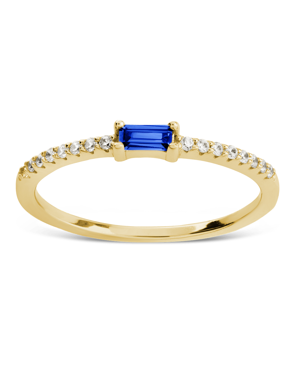 Sterling Silver Thin Sapphire CZ Stacking Birthstone Ring - Sterling Forever