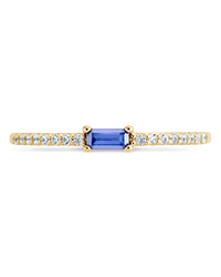 Sterling Silver Thin Tanzanite CZ Stacking Birthstone Ring - Sterling Forever