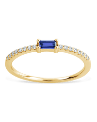 Sterling Silver Thin Tanzanite CZ Stacking Birthstone Ring - Sterling Forever
