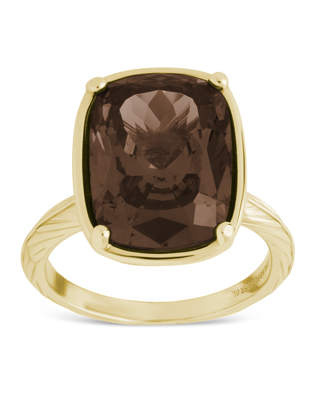 Sterling Silver Elongated Cushion Chocolate CZ Cocktail Ring