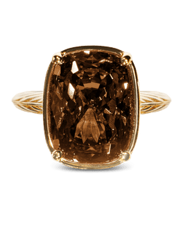 Sterling Silver Elongated Cushion Chocolate CZ Cocktail Ring