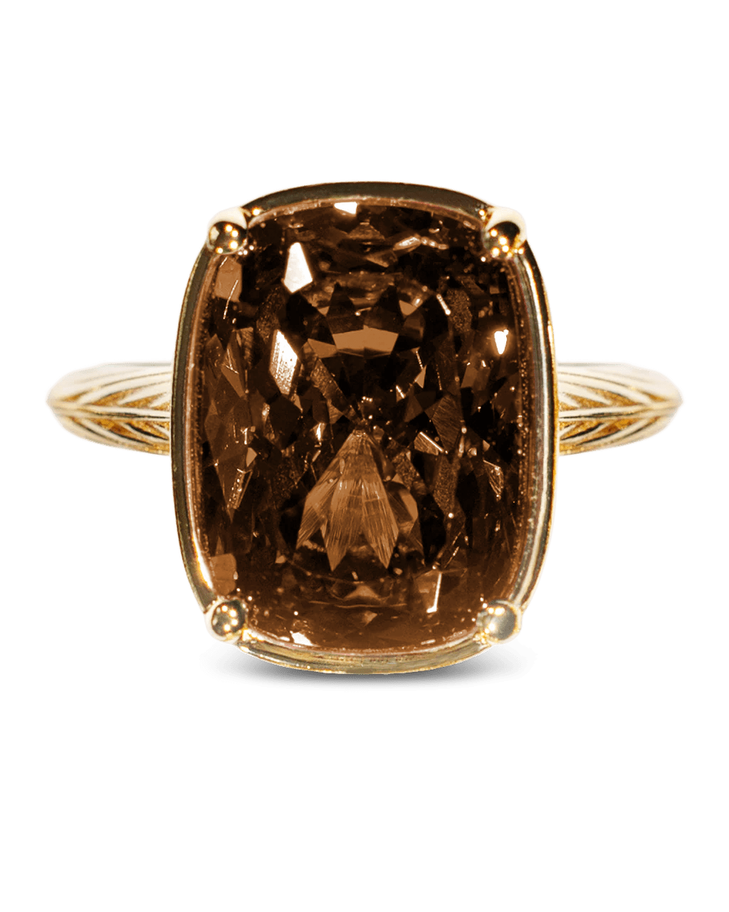 Sterling Silver Elongated Cushion Chocolate CZ Cocktail Ring - Sterling Forever
