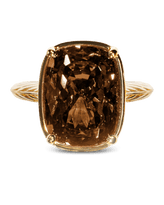 Sterling Silver Elongated Cushion Chocolate CZ Cocktail Ring