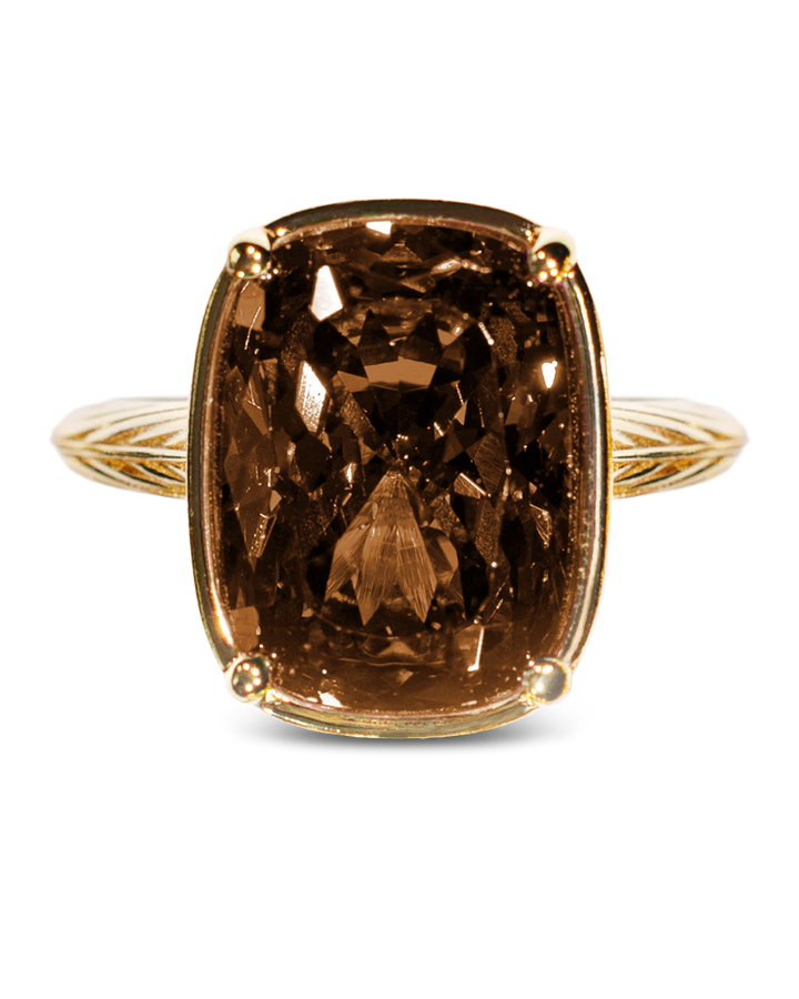 Sterling Silver Elongated Cushion Chocolate CZ Cocktail Ring