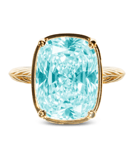 Sterling Silver Elongated Cushion Aquamarine CZ Cocktail Ring
