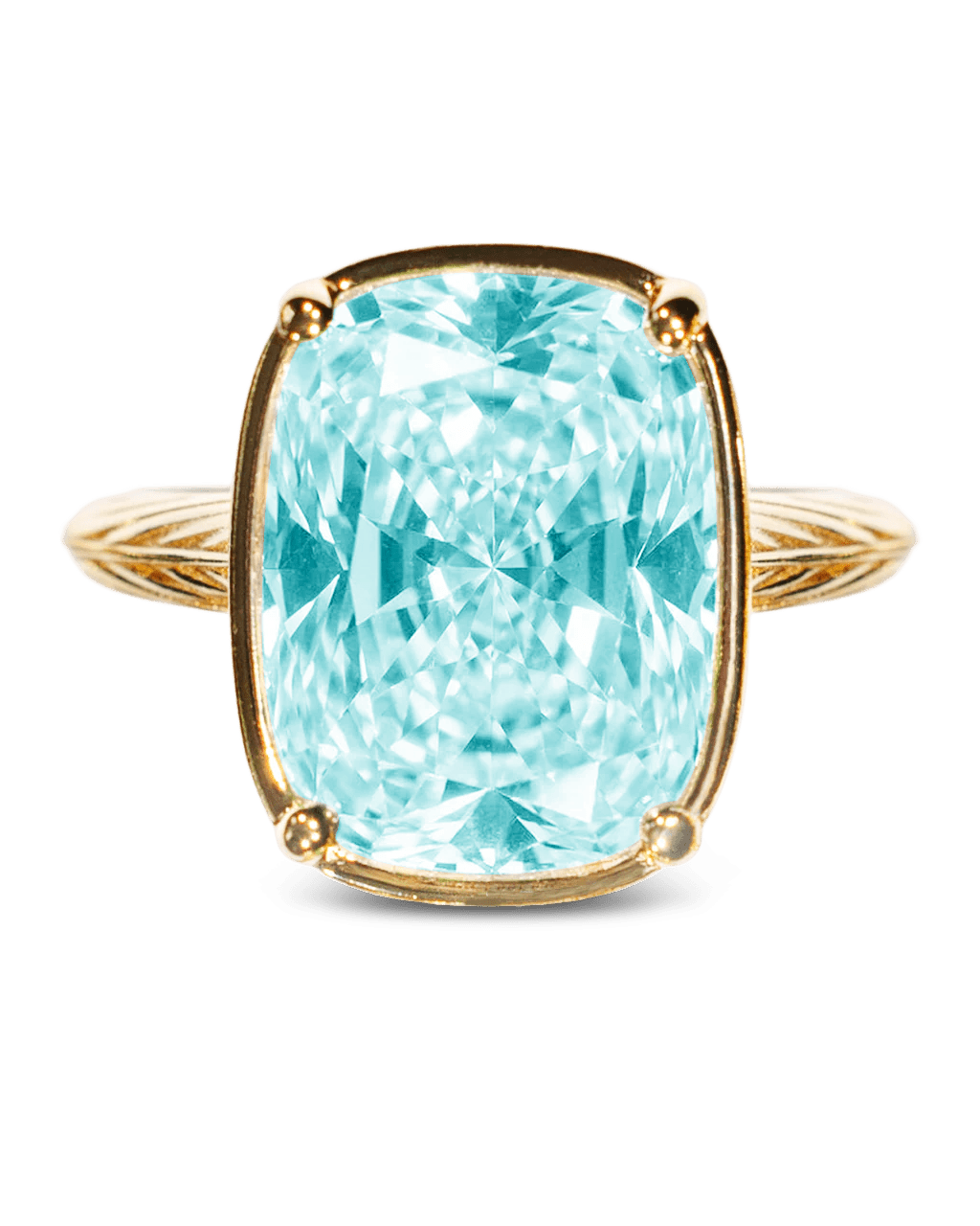 Sterling Silver Elongated Cushion Aquamarine CZ Cocktail Ring - Sterling Forever