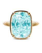 Sterling Silver Elongated Cushion Aquamarine CZ Cocktail Ring
