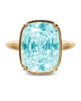 Sterling Silver Elongated Cushion Aquamarine CZ Cocktail Ring