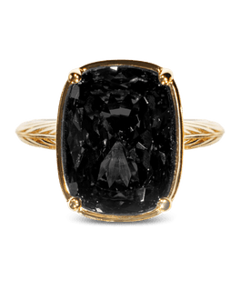 Sterling Silver Elongated Cushion Black CZ Cocktail Ring