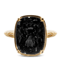 Sterling Silver Elongated Cushion Black CZ Cocktail Ring - Sterling Forever