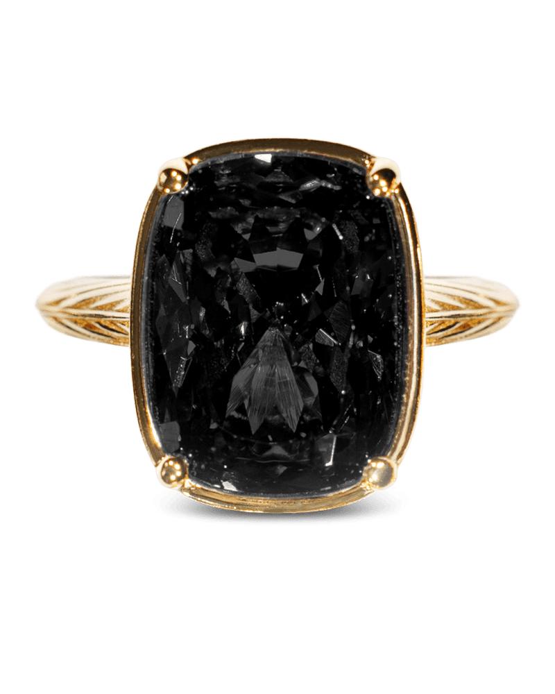 Sterling Silver Elongated Cushion Black CZ Cocktail Ring - Sterling Forever