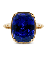 Sterling Silver Elongated Cushion Sapphire CZ Cocktail Ring